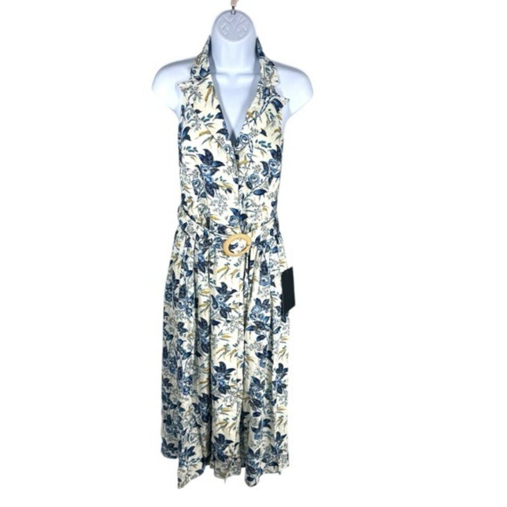 Tuckernuck Larkspur Chintz Lena Halter Midi Dress Floral Size 6 NWT - Picture 4 of 12